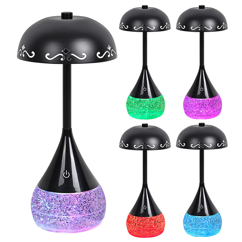 花の傘の形をした液体ベースLEDデスクランプ