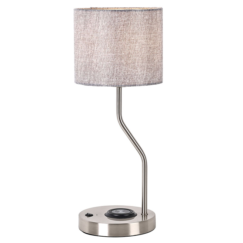 ファブリックシェード付きワイヤレス電話充電器デスクランプ